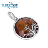 Silver Baltic Amber Pendant with Chain